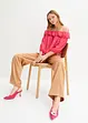 Blusa con spalle scoperte in poliestere riciclato, bonprix