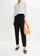 Pantaloni cropped in misto lino e viscosa, vita alta, bonprix