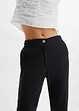 Pantaloni cropped in misto lino e viscosa, vita alta, bonprix