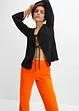 Pantaloni in misto lino viscosa,  vita alta, bonprix