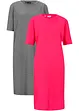 Abito t-shirt oversize in puro cotone (pacco da 2), bonprix