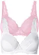 Reggiseno con ferretto e pizzo delicato (pacco da 2), bonprix