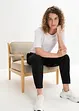Pantaloni in misto lino e cotone,  vita alta, bonprix