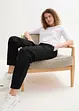 Pantaloni in misto lino e cotone,  vita alta, bonprix