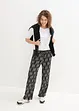 Pantaloni a palazzo in fantasia con cinta comoda, bonprix
