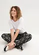 Pantaloni a palazzo in fantasia con cinta comoda, bonprix
