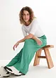 Pantaloni a palazzo in jersey operato, vita alta, bonprix