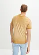 Maglia serafino a maniche corte  in puro cotone biologico effetto lavato, bonprix
