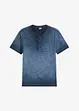 Maglia serafino a maniche corte  in puro cotone biologico effetto lavato, bonprix