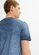 Maglia serafino a maniche corte  in puro cotone biologico effetto lavato, bonprix