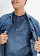 Maglia serafino a maniche corte  in puro cotone biologico effetto lavato, bonprix