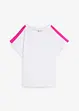 T-shirt con maniche a volant e righe neon, bonprix