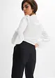 Pantaloni cropped in misto lino e viscosa, vita alta, bonprix