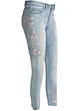 Jeans con ricami a vita media, bonprix