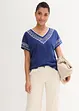 T-shirt dal taglio comodo con ricami stampati e cotone biologico, bonprix
