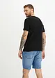 Maglia serafino a costine in cotone biologico, a maniche corte, John Baner JEANSWEAR