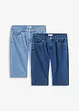 Bermuda in jeans lunghi e elasticizzati, regular fit (pacco da 2), bonprix