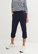 Pantaloni capri di misto cotone con cinta comoda, bonprix
