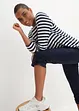Pantaloni capri di misto cotone con cinta comoda, bonprix