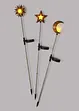 Decorazione solare da giardino sole, luna, stella (set 3 pezzi), bonprix
