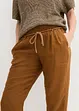 Pantaloni in puro lino con elastico in vita, bonprix