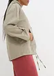Blusa in misto lino con cappuccio, bonprix