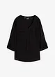 Blusa a maniche lunghe con scollo a V in viscosa fluente, bonprix