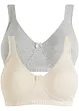 Reggiseno minimizer senza ferretto con cotone biologico (pacco da 2), bonprix