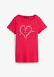 T-shirt in cotone biologico con cuore, bonprix