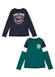 Maglia a maniche lunghe in puro cotone biologico (pacco da 2), bonprix