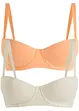 Reggiseno senza spalline con ferretto e cotone biologico (pacco da 2), bonprix