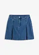 Minigonna in jeans con pieghe, bonprix