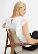 Maglia con pizzo e volant, bonprix