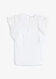 Maglia con pizzo e volant, bonprix