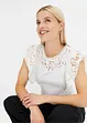 Maglia con pizzo e volant, bonprix