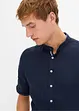 Camicia a maniche corte in lino con colletto alla coreana, bonprix