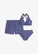 Bikini con slip e pantaloncini (set 3 pezzi) in poliammide riciclata, bonprix