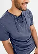 T-shirt in cotone biologico con stringatura, bonprix