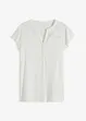 Maglia serafino con pizzo in misto viscosa, bonprix