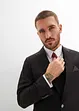 Completo (4 pezzi) giacca, pantaloni, gilet, cravatta, slim fit, bonprix