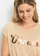 Maglia lunga con scritta in rilievo, bonprix