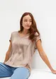 Maglia con inserto in satin, bonprix