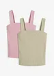 Top a costine in cotone biologico (pacco da 2), bonprix