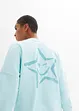 Felpa oversize con bordi colorati in puro cotone, bonprix