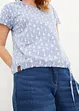 T-shirt fantasia con laccetto, bonprix