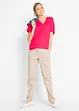 Maglia lunga e larga con scollo a V e maniche corte (pacco da 5), bonprix