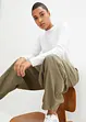 Pantaloni in twill di misto cotone elasticizzato, bonprix