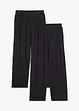 Pantaloni in jersey cropped, vita alta (pacco da 2), bonprix