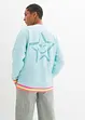 Felpa oversize con bordi colorati in puro cotone, bonprix