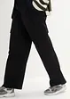 Pantaloni cargo cropped con pinces e cinta elastica, wide leg, bonprix